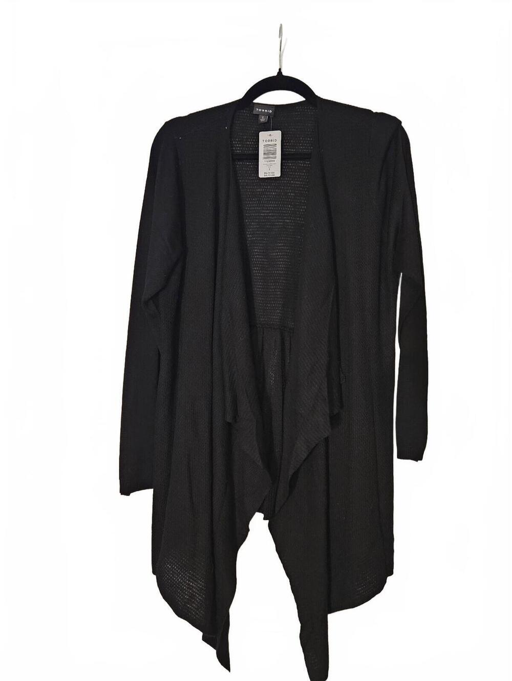 Torrid Black Open Stitch Yarn Cardigan Size 2(18/20)-NWT-Perfect for Fall!